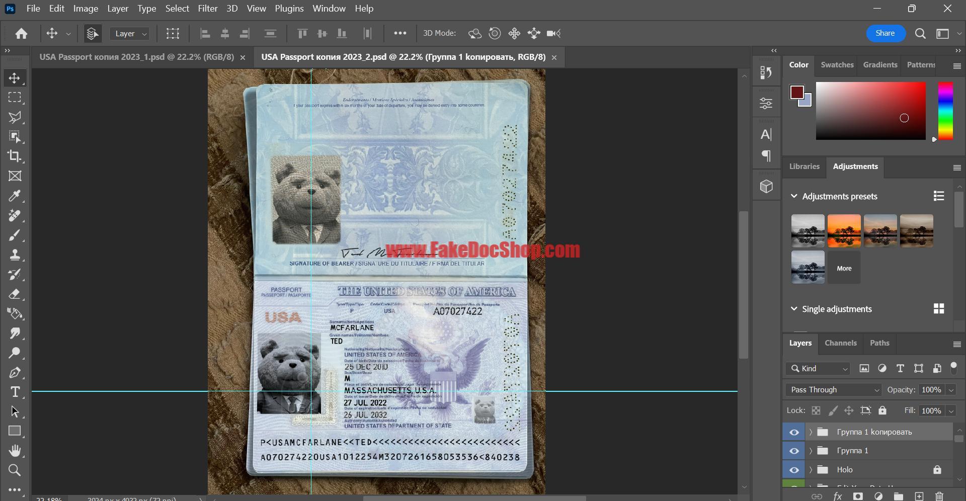 Free USA Passport PSD Template Download – No Credit Card Required