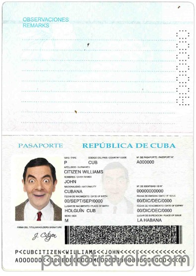 Cuba passport PSD template