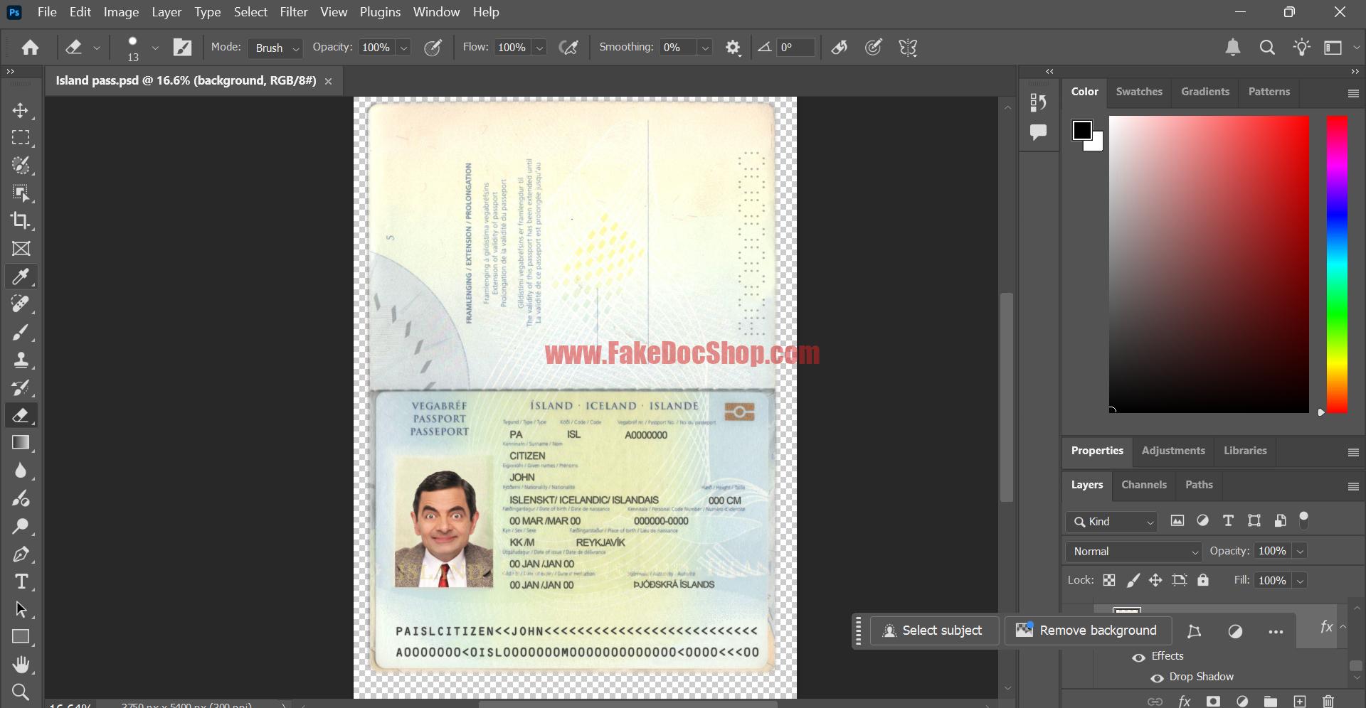 Iceland Passport PSD Template – Fakedocshop