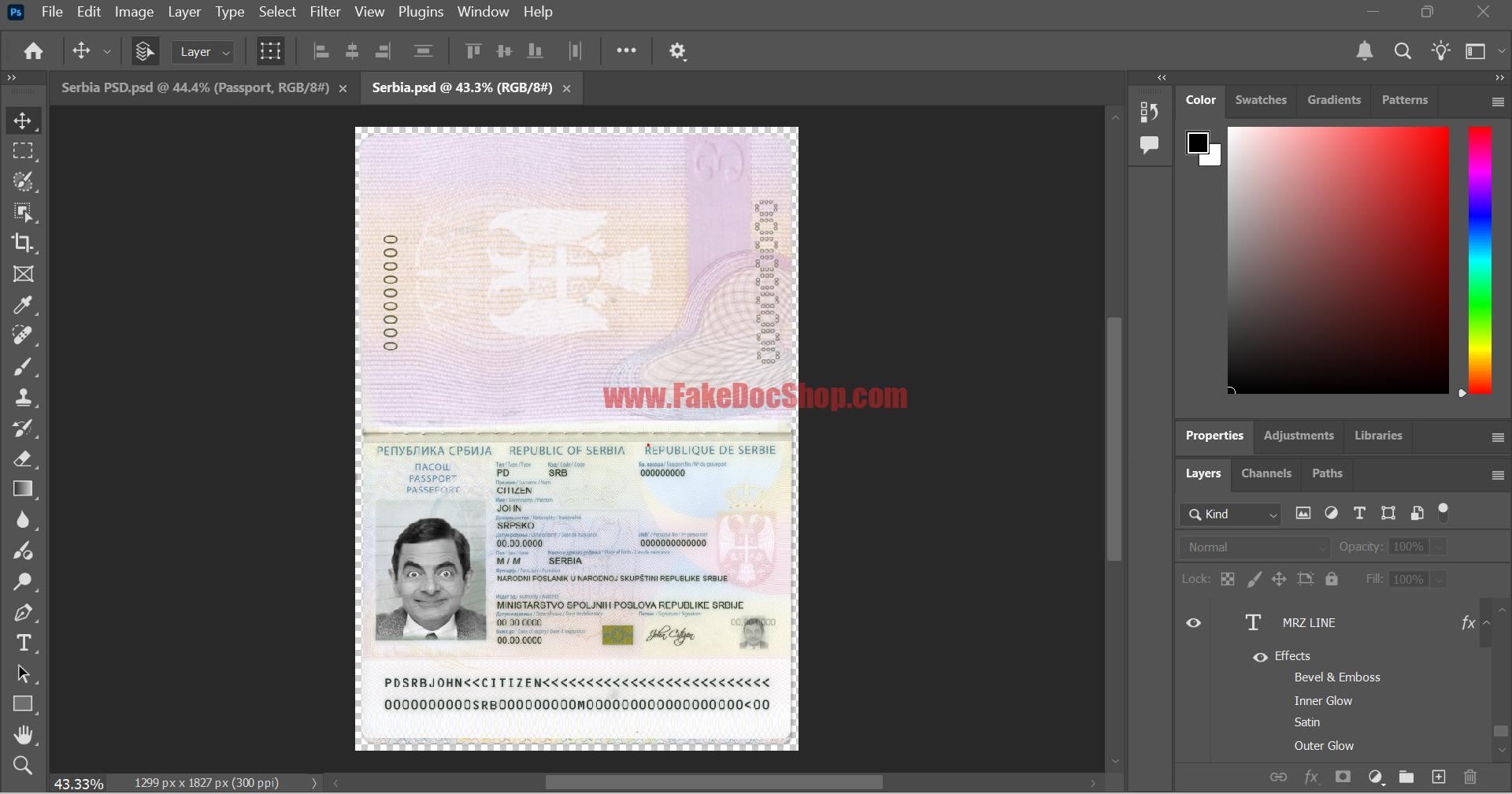 Serbia Passport PSD Template – Fakedocshop