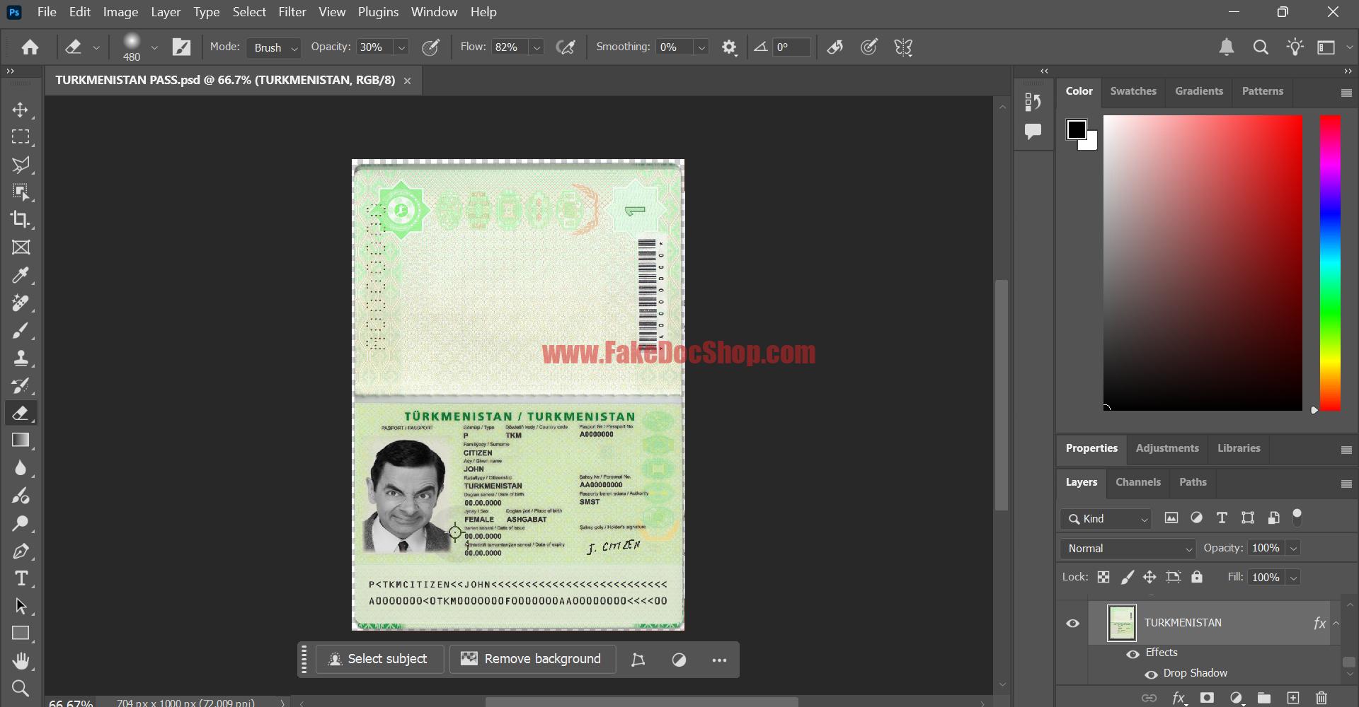 Turkmenistan Passport PSD Template – Fakedocshop