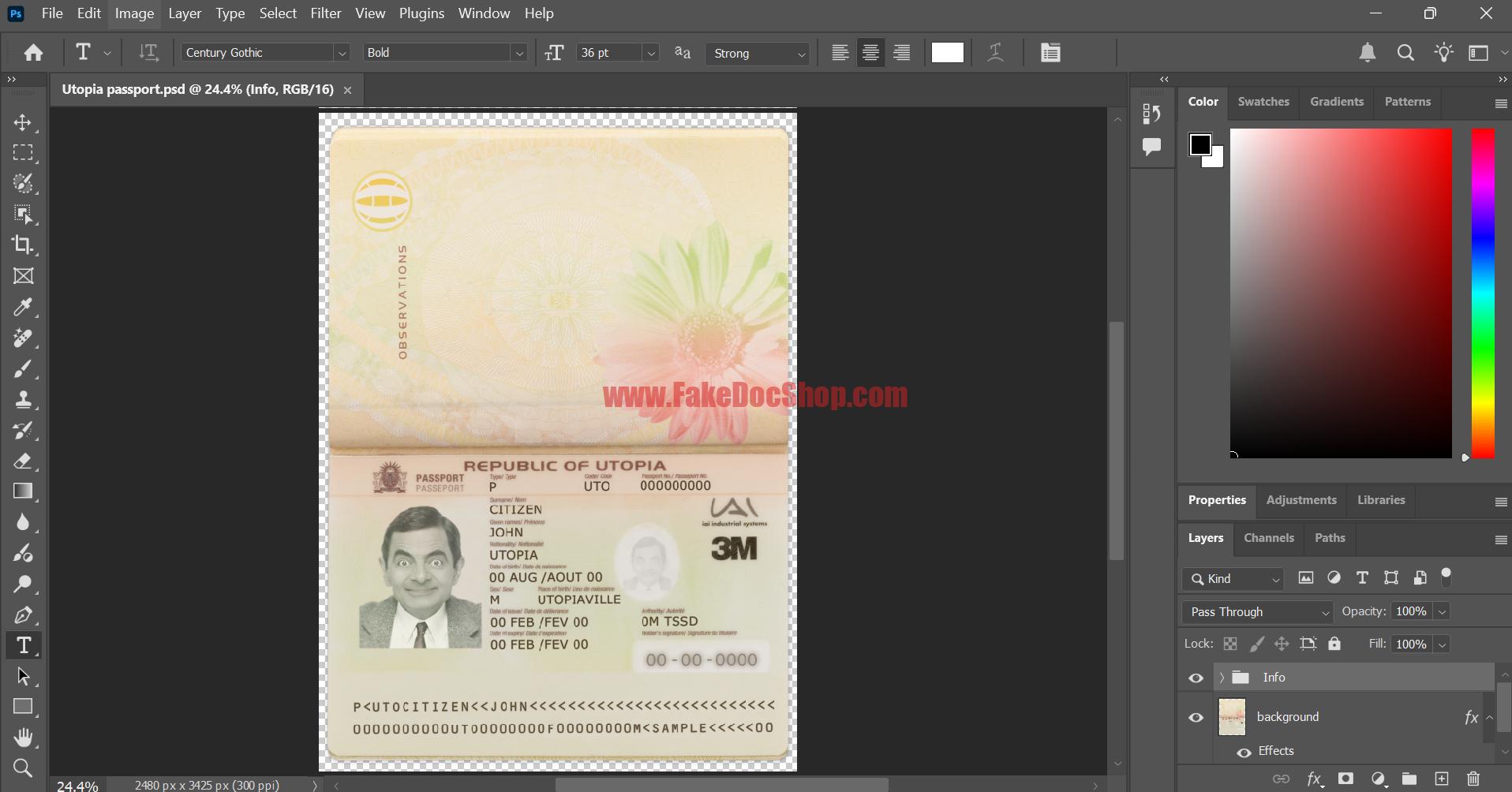 Utopia Passport PSD Template – Fakedocshop