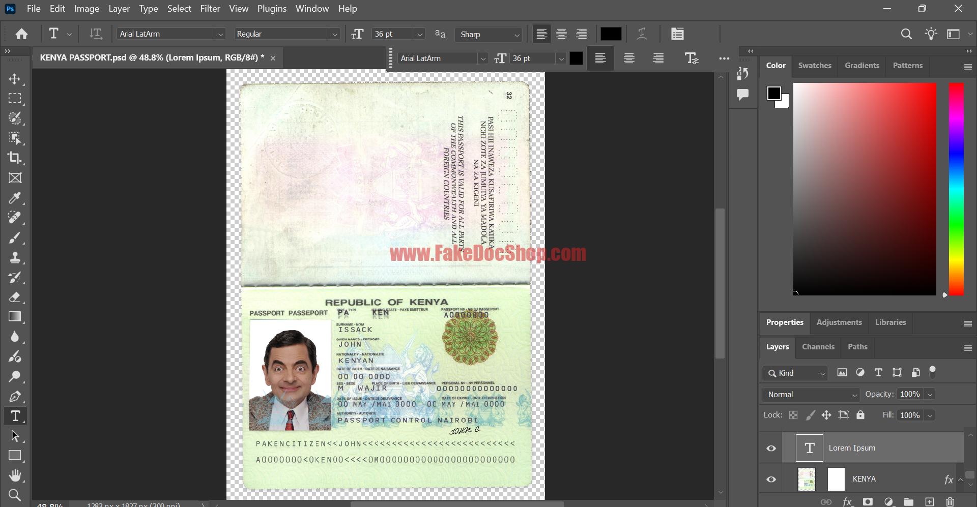 Kenya Passport Psd Template Old Version