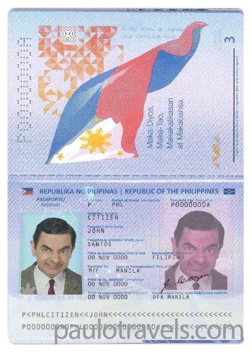 Philippines passport PSD template