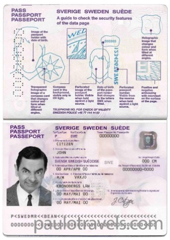 Sweeden passport PSD template